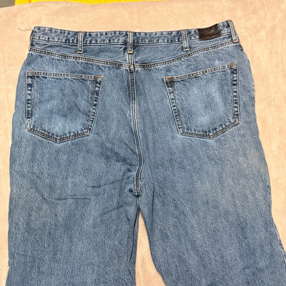 Men's Lands' End Relaxed Jeans Waist 40 Blue Plaid Lined Vintage